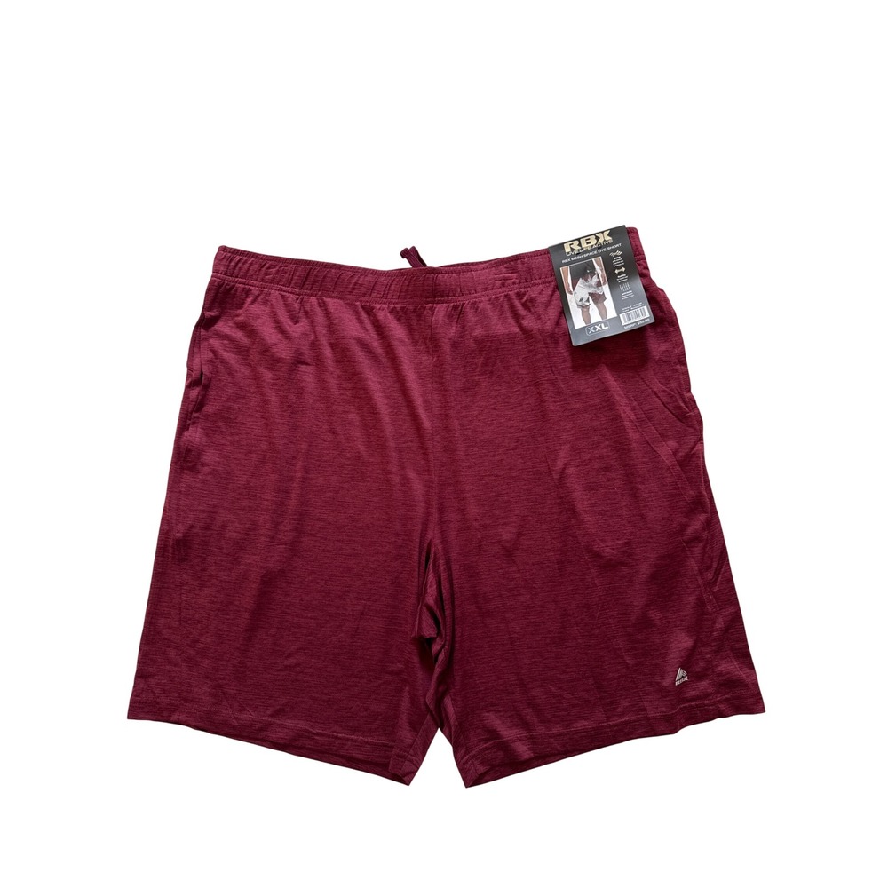 RBX Mens Mesh Space Dye Shorts Bordeaux 2 XXL X-Dri Performance Athletic 292136